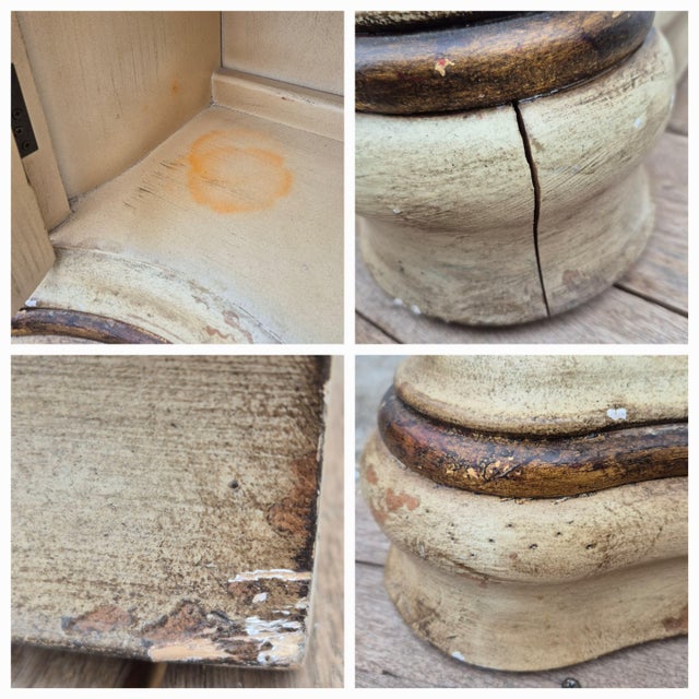 Wood Late 20th Century Hooker Seven Seas Attributed French Country Small Cabinet Petite Sideboard Server Console Paint Decorated For Sale - Image 7 of 8