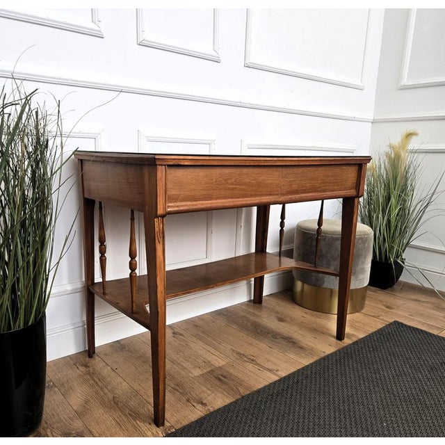 Mid-Century Art Deco Italian Walnut Burl Glass Writing Desk Table, 1940s For Sale - Image 9 of 10