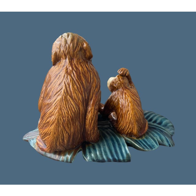 Early 20th Century English Majolica Ceramic Monkeys For Sale - Image 5 of 6