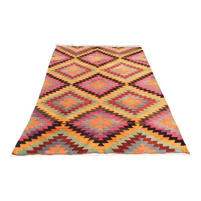 Bohemian Style Kilim Rug - 73" X 106" For Sale