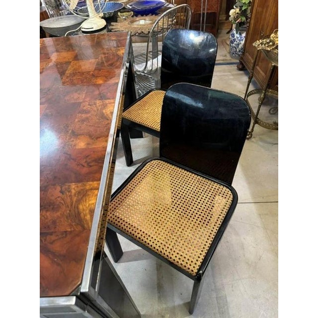 Briarwood Dining Table and Chairs by Pierluigi Molinari for Pozzi, 1970s, Set of 5 For Sale - Image 6 of 8