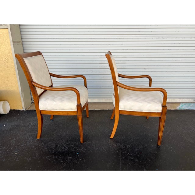 Wood Contemporary Arm Chairs by Sam Moore -Pair of 2 For Sale - Image 7 of 8