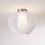 Mid-Century Modern Bloom 14 Inch Flush Mount Ceiling Light by Nova of California, White Slatted Cage Globe Sphere - Satin Steel Canopy - Mid-Century Modern Kitchen Light For Sale - Image 3 of 5
