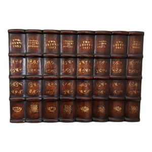Vintage Theodore Alexander Faux Book Library Panel Facade