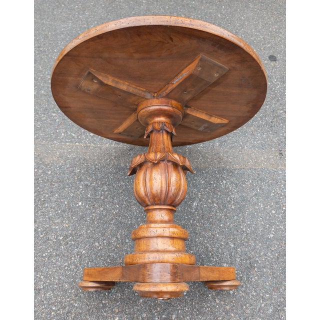 Early 20th Century Italian Walnut Round Occasional Table in Renaissance Revival Style For Sale - Image 14 of 18
