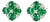 Mid 20th Century 14k White Gold Emerald Diamond Flower Stud Earrings Estate Floral, Pair For Sale