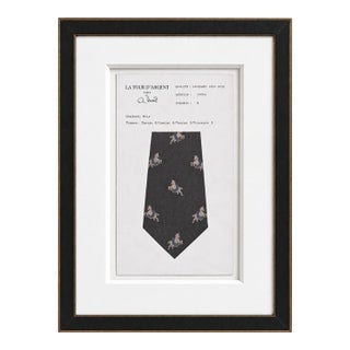 Early 20th Century Framed French Silk Tie Art (A) For Sale