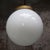 Metal Mid-20th Century Opaline Glass Globe Pendant Light with Brass Top For Sale - Image 7 of 8