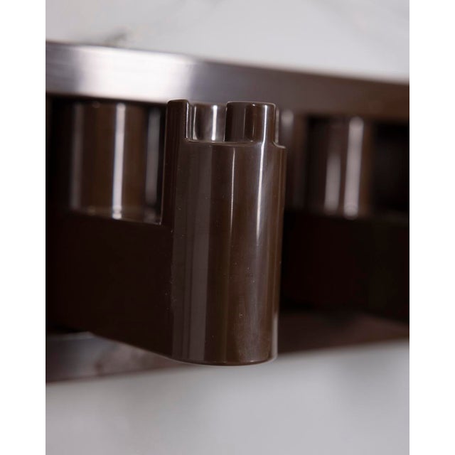 Brown Minivip Wall Coat Rack by Benanti and Brunori for Velca Legano, Italy, 1970s For Sale - Image 8 of 10