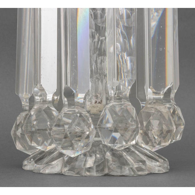 Glass Pair of Gilded Age Cut Crystal Lusters For Sale - Image 7 of 7