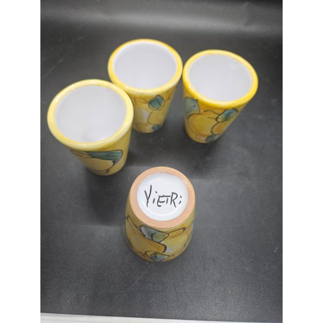 Boho Chic Set of Four, Hand-Painted Italian Limoncello Glasses For Sale - Image 3 of 3