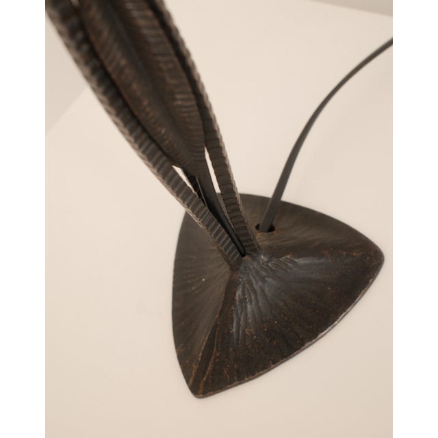 Metal Vintage Art Deco Table Lamp in Bronze and Glass, 1925 For Sale - Image 7 of 8