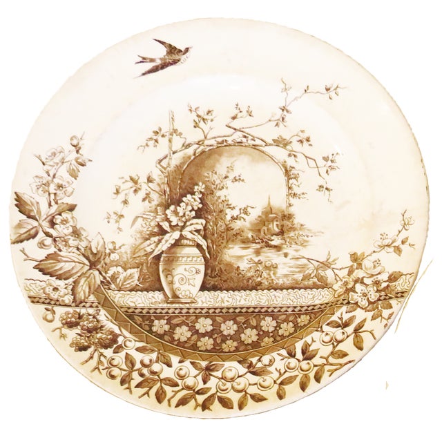 Enhance your tabletop or wall display with this beautiful pair of late 19th-Century Aesthetic Movement Plates in the...