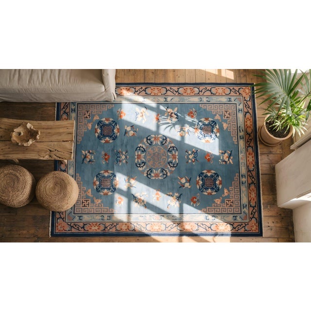 Antique Chinese Peking Rug For Sale - Image 9 of 10
