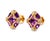 14K Rose Gold Amethyst Diamond Stud Earrings Estate by EFFY For Sale - Image 4 of 4