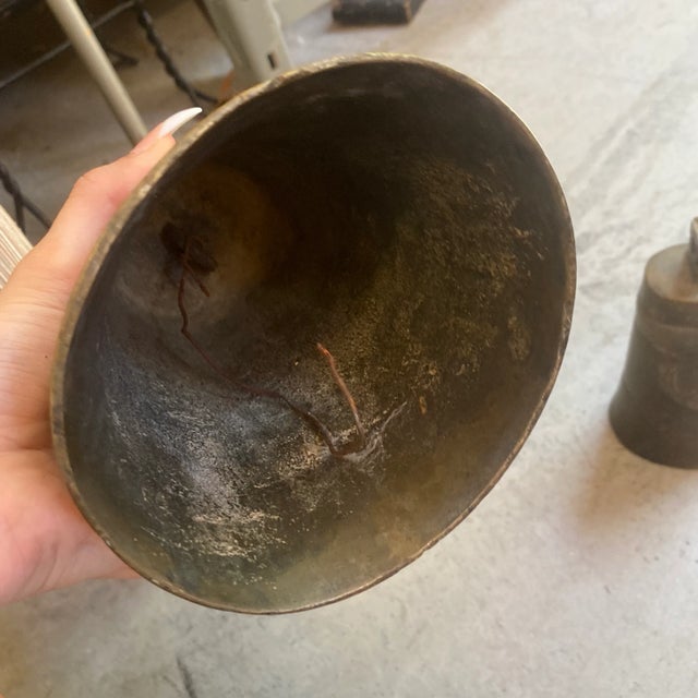 1970s Brass Bells With Bird Designs - Set of 2 For Sale - Image 9 of 10