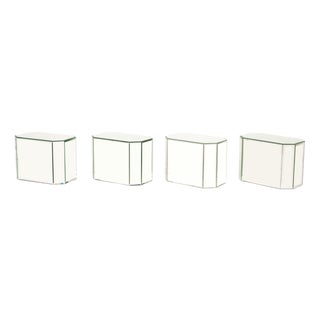 Modern Mirrored Pedestal Tables, 4 For Sale