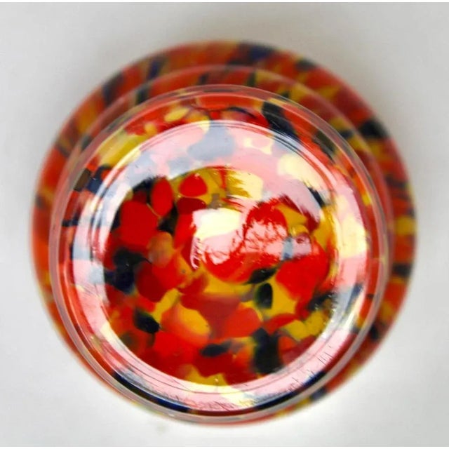 Glass Pique Fleurs Vase in Multi Color Decor with Grille, 1930s For Sale - Image 7 of 13