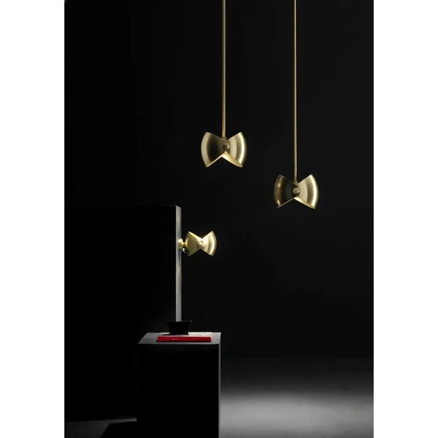 Contemporary Italian Eirene Brass Pendant Lamps by Esperia, Set of 2 For Sale - Image 3 of 8