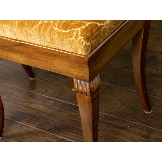 Biedermeier Pair of Austrian Biedermeier 19th Century Side Chairs with Carved Open Backs For Sale - Image 3 of 12