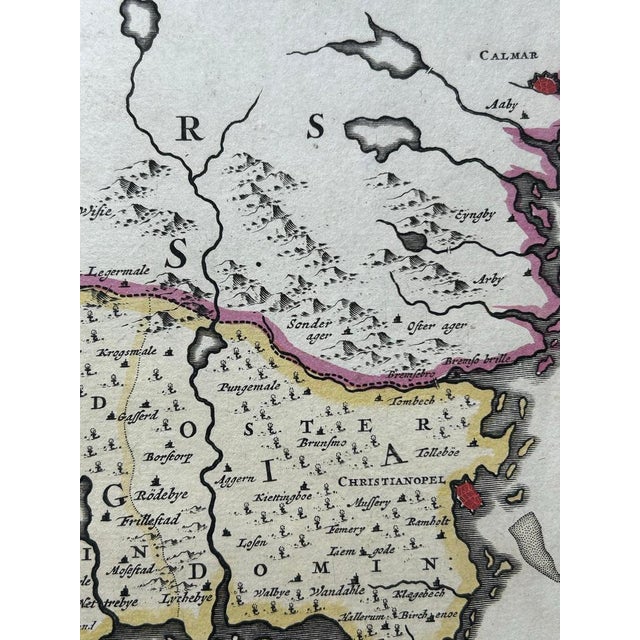 South Sweden Map with Inset of Halmstad by Frederik De Wit, 1680 For Sale - Image 9 of 13