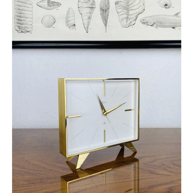 Brass Table Clock from Swiza, 1960s For Sale - Image 6 of 7