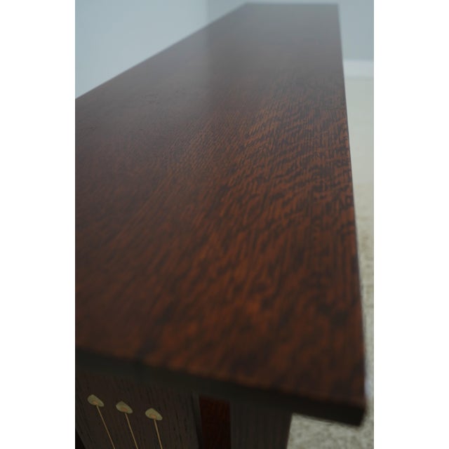 Brown Stickley Mission Oak Harvey Ellis 3 Tier Inlaid Bookcase For Sale - Image 8 of 12