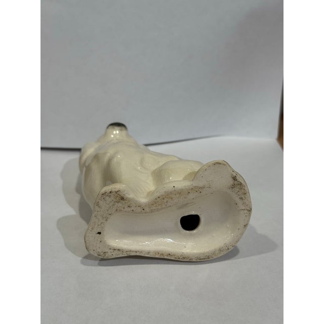 Staffordshire Late 20th Century White Vintage Staffordshire Spaniel Figurine For Sale - Image 4 of 5