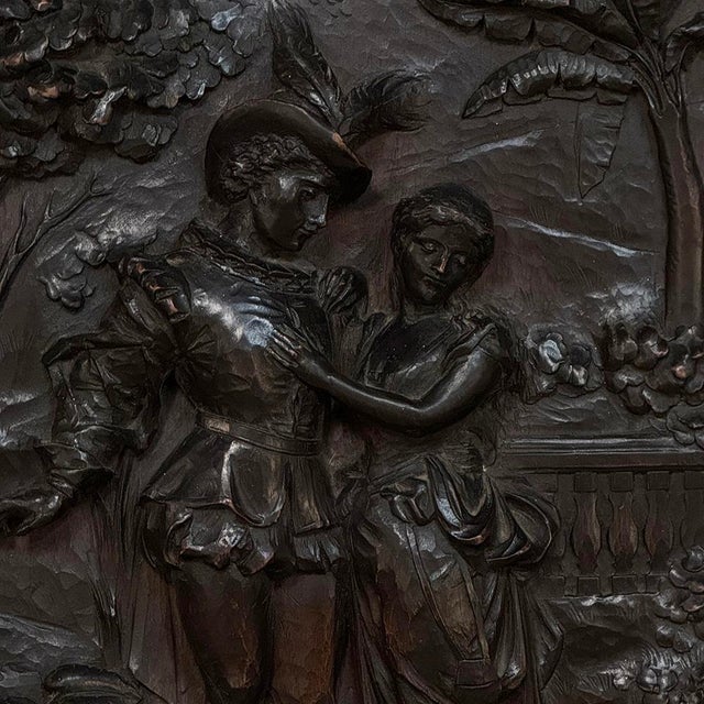 19th Century Renaissance Revival Carved Walnut Framed Panel For Sale - Image 13 of 16