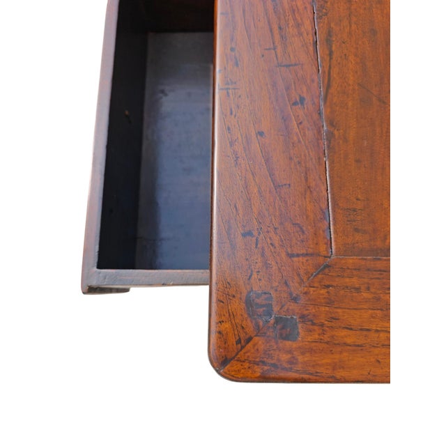 Antique 19th Century Chinese Shanxi Solid Walnut 2-Drawer Side Table For Sale In Greensboro - Image 6 of 7