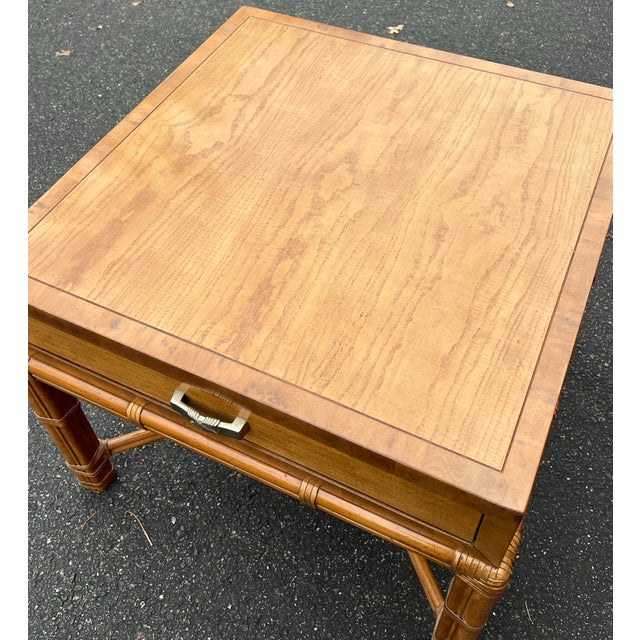 Brown Henredon Circa East Bamboo Side Table For Sale - Image 8 of 9