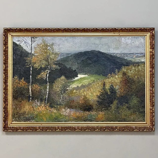 Antique Framed Oil Painting on Canvas Signed e.x. Chaouet For Sale - Image 13 of 13