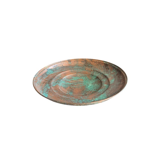 Copper Large Vintage Patinated Copper Bowl For Sale - Image 8 of 12