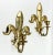 Gothic 20th C. Hollywood Regency Brass Fleur-De-Lis Wall Sconces – A Pair – French Glam / Ornate For Sale - Image 3 of 8