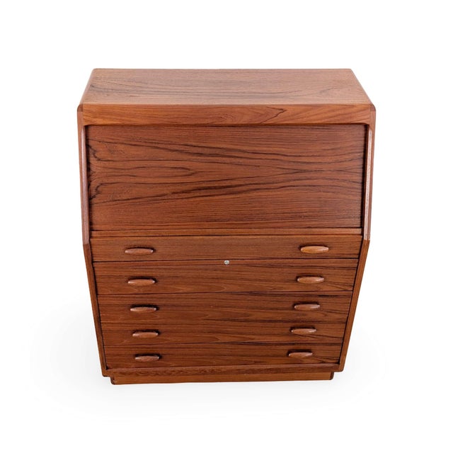 Beautiful vintage secretary desk from the renowned Danish manufacturer Dyrlund for sale. Dating from the 1960s, this piece...