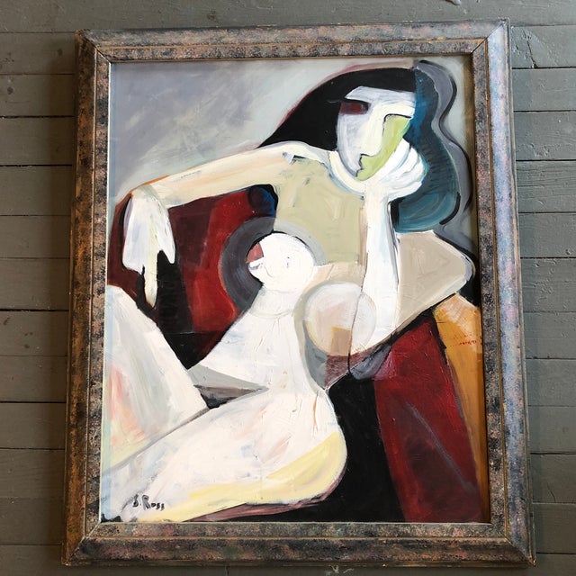 2010s Original Stewart Ross Female Nude Modernist Painting For Sale - Image 5 of 5