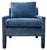 Mid-Century Modern Vintage Newly Upholstered MCM Blue Velvet Parsons Chair For Sale - Image 3 of 11