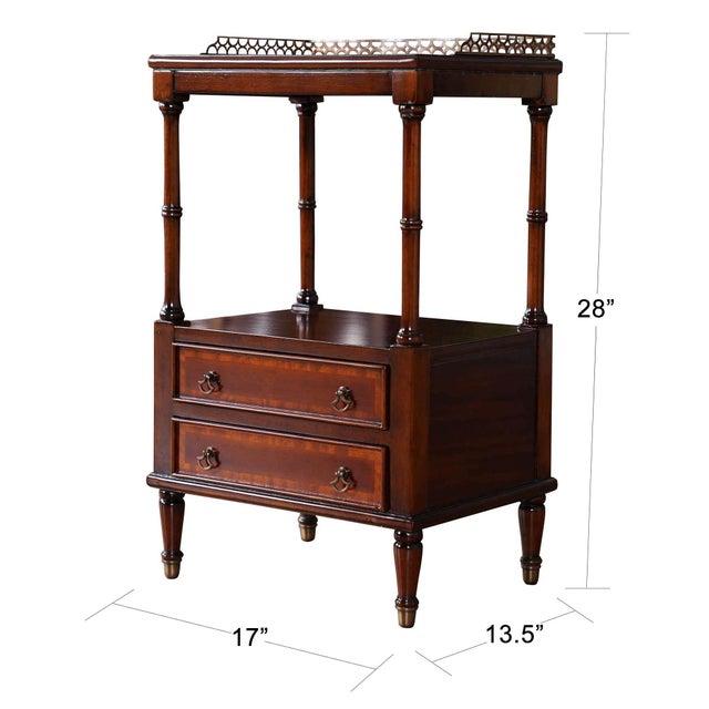 An attractive Mahogany Two Drawer End Table suitable for use as either an end table or as a night stand. Hand carved...