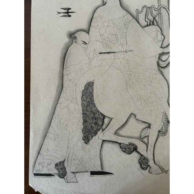 French Artist, Art Nouveau Figures, Ink Drawing on Paper, Late 19th-Early 20th Century, Framed For Sale - Image 4 of 18