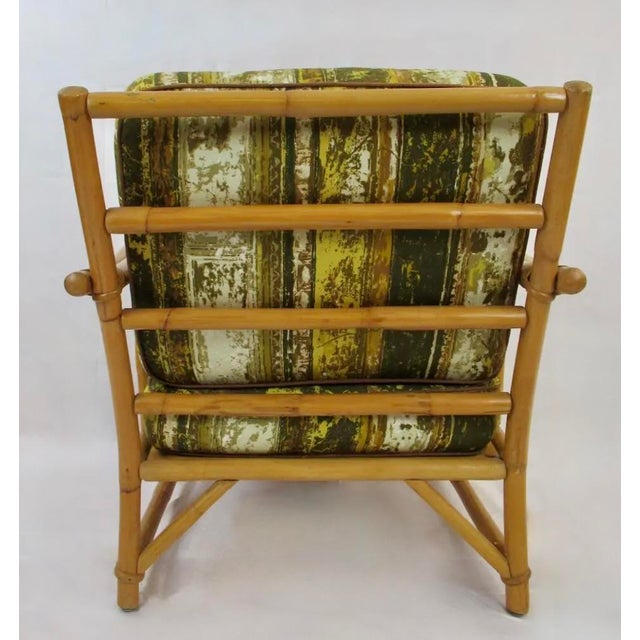 Khaki Mid-Century John Wisner Design for Ficks Reed Bentwood Bamboo Rattan Club Lounge Chair For Sale - Image 8 of 18