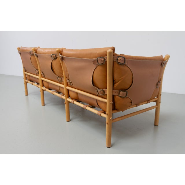 Three-Seater Ilona Safari Sofa in Leather by Arne Norell, Sweden, 1970s For Sale - Image 18 of 18