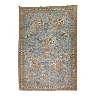 Antique Zabihi Collection Light Blue Persian Afshar Rug For Sale