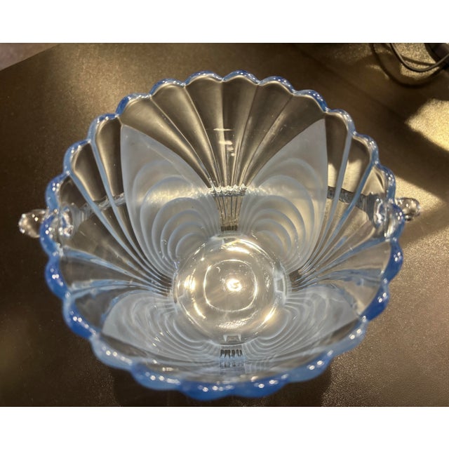 1950s Art Nouveau Cambridge Glass Alpine Moonlight Blue Ice Bucket For Sale - Image 12 of 12