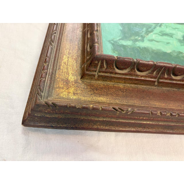 Mid 20th Century Large Vintage Signed and Framed Painting on Canvas of Venice Canal For Sale - Image 5 of 17