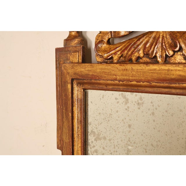 Mid 20th Century Italian Giltwood Narrow Vintage Wall Mirror Mirror For Sale - Image 5 of 18