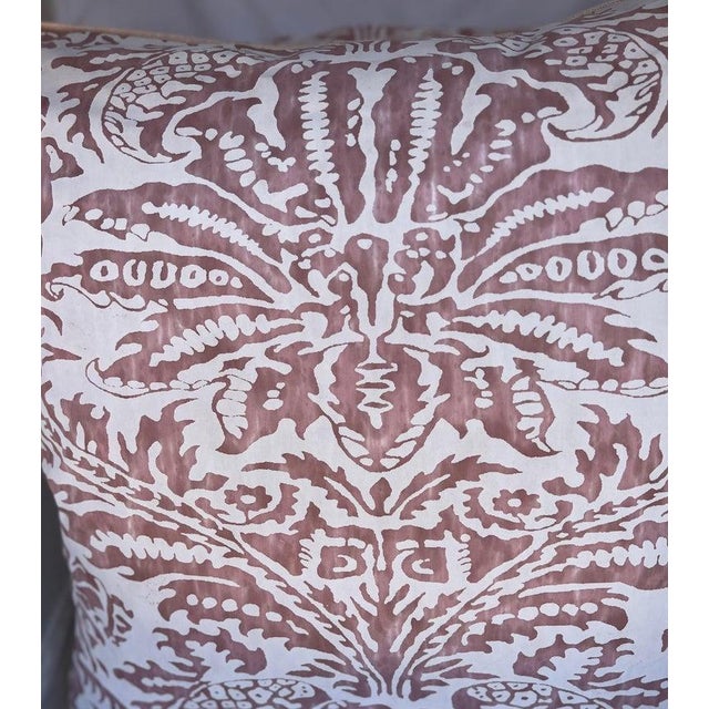 Rococo Custom Pink & White Glicine Fortuny Patterned Textile Pillow For Sale - Image 3 of 5