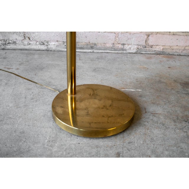 1950s Vintage Walter Von Nessen Attr. Brass Floor Lamp With Swing Arm For Sale - Image 5 of 16