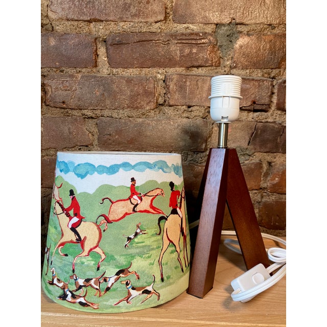 Fox Hunt Original Whimsical Hand Painted Tabletop Lampshade by Pauline De Roussy De Sales For Sale - Image 11 of 11