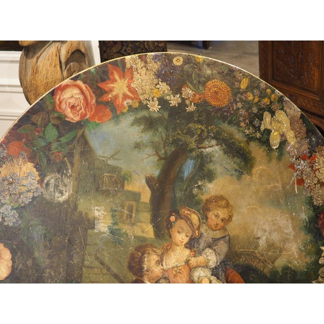 French Polychrome Painted and Ebonized 19th Century Napoleon III Pedestal Table For Sale - Image 10 of 18