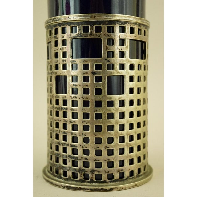 Art Deco Porcelain pen holder vase with silver metal stand EPS by Josef Hoffmann. Early 1900s - Austria For Sale - Image 11 of 18